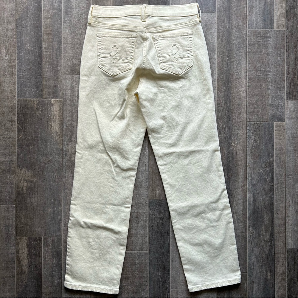 LILLY PULITZER SOUTH OCEAN HIGH RISE BUTTON FLY JEANS, LEMON MERINGUE YELLOW 2 - Picture 3 of 9